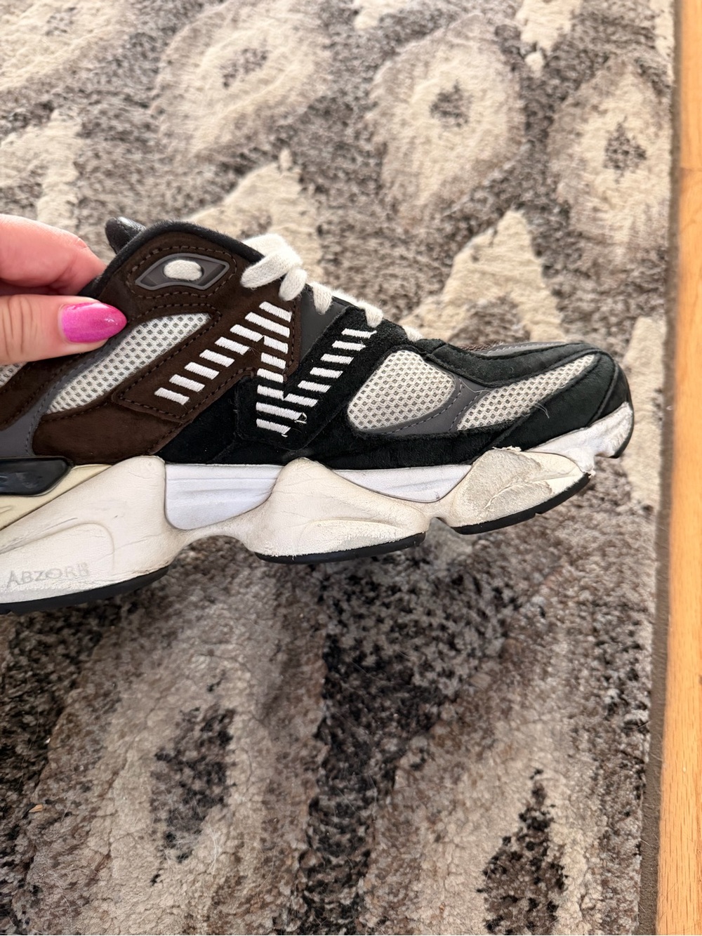 New Balance Black Brown White Athletic Sneakers - Picture 5 of 11